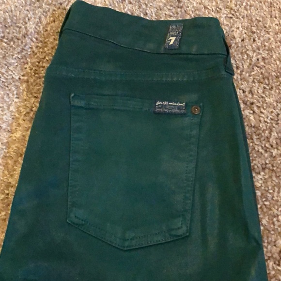 7 for all Mankind Coated Skinny Jean Green 30 - Picture 4 of 5